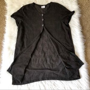 Beach Cabana black dragonfly swim coverup, large